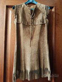 Abito western in pelle scamosciata taglia 40