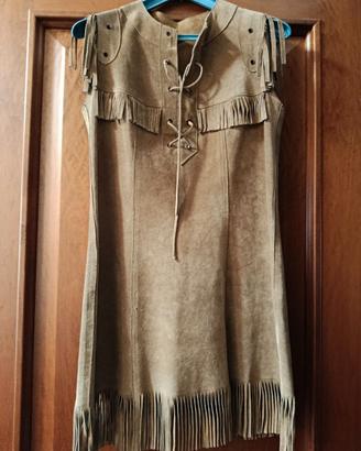 Abito western in pelle scamosciata taglia 40