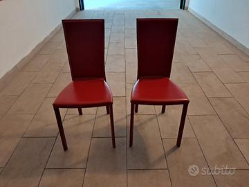 Set 6 sedie cuoio rosso Cattelan Italia mod. Nina