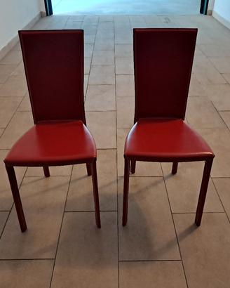 Set 6 sedie cuoio rosso Cattelan Italia mod. Nina