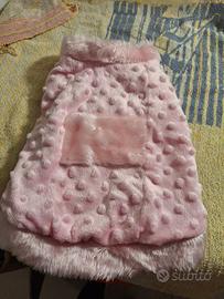 cappottino per cani in morbido peluche rosa