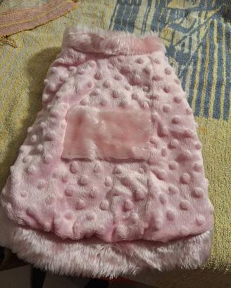 cappottino per cani in morbido peluche rosa