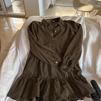 Vestito velluto verde oliva