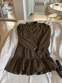 Vestito velluto verde oliva