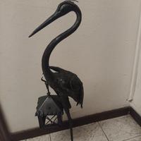 cicogna del Novecento in ferro battuto