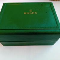 Vecchia scatola astuccio Rolex in pelle verde