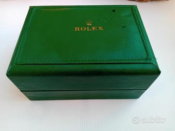 Vecchia scatola astuccio Rolex in pelle verde