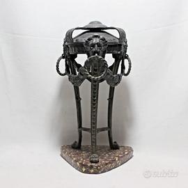 Antico Braciere Tripode Bronzo Prima Metà XIX