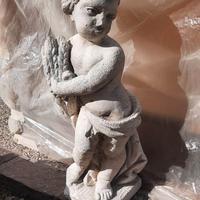 Statua da giardino in cemento Putto con grano