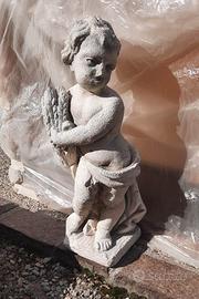 Statua da giardino in cemento Putto con grano