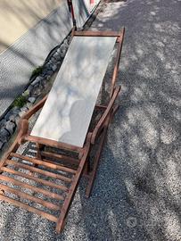 Sdraio da giardino o casa, legno e tessuto