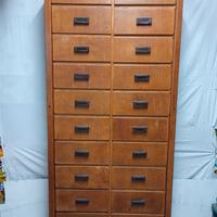 ANTICO ARMADIO IN LEGNO  SCHEDARIO UFFICIO EX F.S.