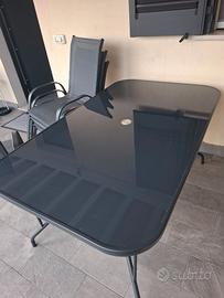 Set Giardino: Tavolo in Vetro Temprato + 4 se