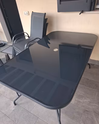 Set Giardino: Tavolo in Vetro Temprato + 4 se