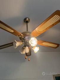 Lampadario con ventola vintage