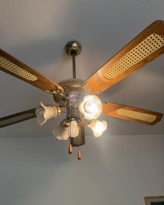 Lampadario con ventola vintage