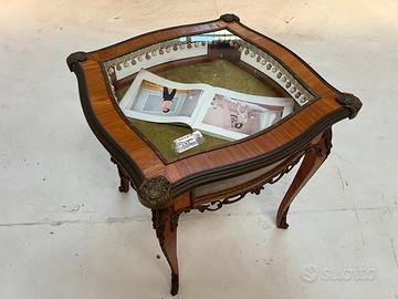 Tavolino Vetrinetta Vintage Stile Chippendale 1940