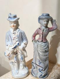 Statuine vintage Dama e Gentiluomo in porcellana
