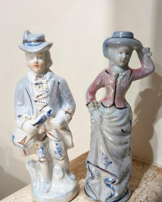 Statuine vintage Dama e Gentiluomo in porcellana