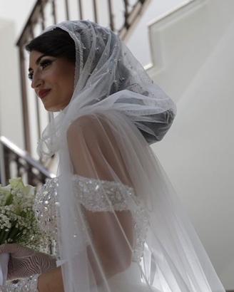 Gonna e velo da sposa tulle in seta