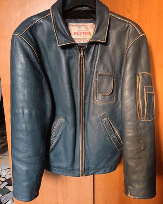 Giubotto biker RED TIPS in pelle