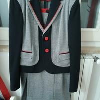 Tailleur vestito 48 smanicato,giacca corta, tg 50