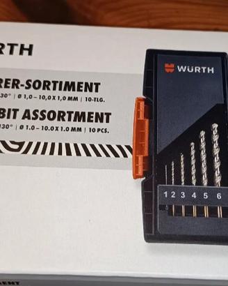 Confezione da 10 punte elicoidali HSCo Wurth