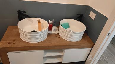 Mobile bagno artigianale rovere sospeso 120x50