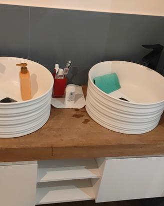 Mobile bagno artigianale rovere sospeso 120x50