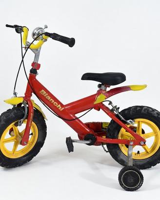 Bicicletta vintage Bianchi con rotelle posteriori