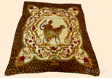 Grande sciarpa in seta Salvatore Ferragamo vintage