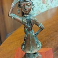 statuina Indiana In Metallo argentato 