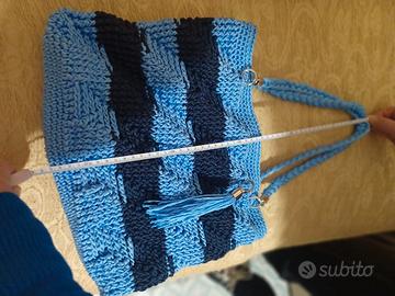 borsa a spalla  blu e azzurro 