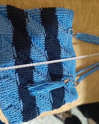 borsa a spalla  blu e azzurro 