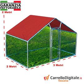Gabbia per Polli 3x2m x h 2 m – 6 mq - rosso