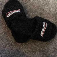 Sandali slide furry Balenciaga