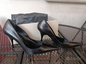 Décolleté Bata vera pelle nere – tacco alto–n. 39