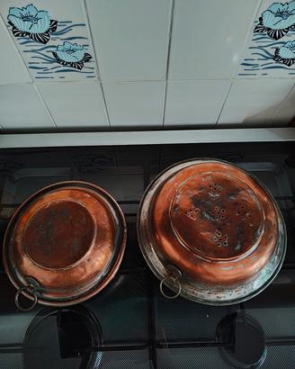 Set Rame: Scolapasta e Tegame Vintage