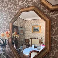 Specchio fatto a mano con cornice oro in legno