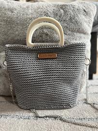 Borsa secchiello all’uncinetto fatta a mano