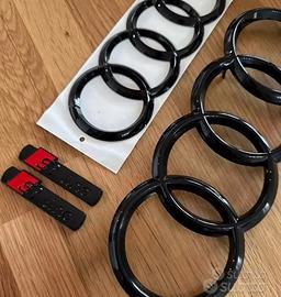 Loghi AUDI neri nero logo lucido emblema anelli