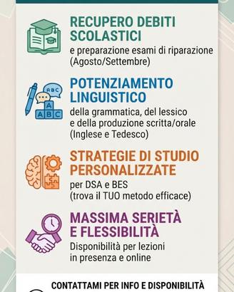 Insegnante esperta: ripetizioni Inglese e Tedesco