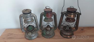 3 lanterne a petrolio 