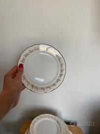 1 piatto fine 800 SCRichard floreale bordo oro