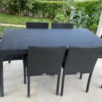 Set per giardino composto da tavolo con sedie e om