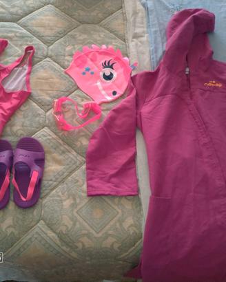 Set piscina - costume accappatoio cuffia occhiali