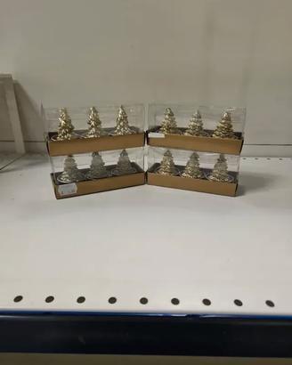 12 candeline segnaposto albero oro