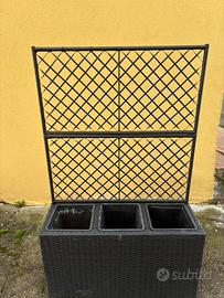 Fioriera a cassetta TRANA P30xL83xH130 cm nero