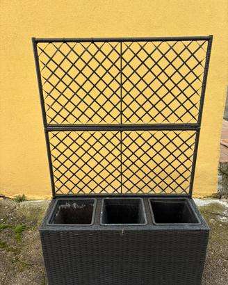 Fioriera a cassetta TRANA P30xL83xH130 cm nero