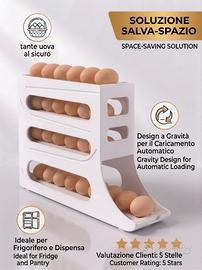 portauova a cascata salva-spazio frigo